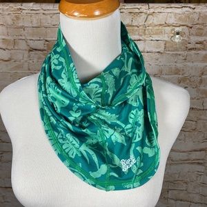 RipSkirt sun scarf-retired turquoise floral hibiscus pattern.